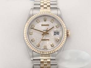  Rolex Datejust 36 36mm 16233 Diamanten Stahl Gelbgold 750 Automatik Stainless Steel 18kt Yellow Gold Jubilé-band Chronometer Oyster 