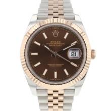  Rolex Datejust 41 Jubilee Fluted Steel Everose Choco Dial 