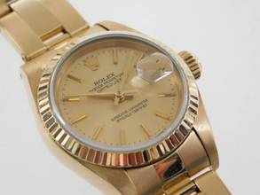 Thumbnail von Rolex Lady-Datejust 18 Karat Gelbgold Lady-Datejust mit Oysterband Box und Zubehör wie Neu von 1982 Saphirglas Schnellschaltung volles Band im Traumzustand !
