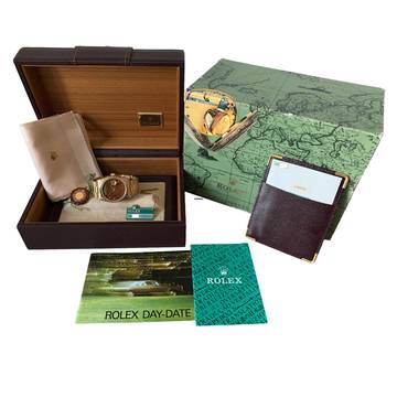  Rolex Day-Date 36 18038 President Wood dial yellow gold 18KT Full Set 
