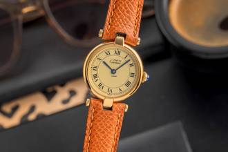  Cartier Vendome LC PM Vermeil 925 Silber Ivory Dial Damenuhr Ref. 84978213 