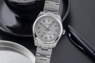 Rolex Oyster Perpetual 31 Silver Dial Automatik Edelstahl Damenuhr Ref. 177200 