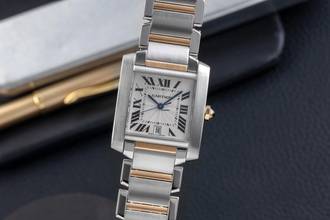 Thumbnail von Cartier Tank Française Stahl / Gold Automatik Medium Size Ref. W51005Q4 B&P