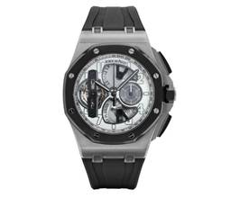 Thumbnail von Audemars Piguet Royal Oak Offshore Tourbillon Chronograph Titanium - LIMITED TO 15 Pc. - With Box And Papers 26387.IO.OO.D002CA.01
