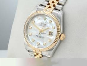  Rolex Datejust 36 36mm 116233 Perlmutt Diamanten Stahl Gelbgold 750 Automatik Stainless Steel 18kt Yellow Gold Jubilé-band Chronometer Oyster 