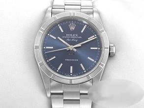 Thumbnail von Rolex Air King 34mm Edelstahl Automatik 14010 Medium Stahl Damen Herren Stainless Steel Oyster-band Blue Dial