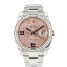  Rolex Datejust 36 Diamond Bezel Pink Flower Dial 