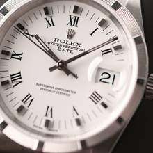 Thumbnail von Rolex Oyster Perpetual Date 34MM Steel White Roman Dial