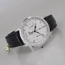  Glashütte Original Senator Chronograph Panoramadatum Panorama Date Platin Ø 42 mm ungetragen Full Set 