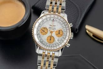  Breitling Navitimer Chronograph Stahl / Gold Automatik Herren Ref D23322 Papiere 