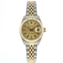  Rolex Lady-Datejust 26 Steel Gold Jubilee Fluted Champagne Dial 