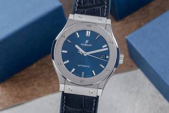 Thumbnail von Hublot Classic Fusion Blue 45 Blue Titan Automatik Ref. 511.NX.7170.LR