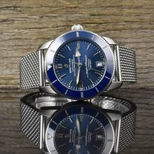 Breitling Superocean Heritage II 42 Blue Ceramic - Automatik - Stahl Armband 