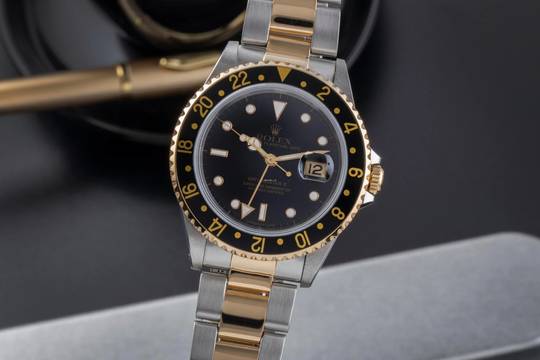  Rolex GMT-Master II Stahl / Gold Herrenuhr Oyster Perpetual Ref. 16713 B&P 1997 