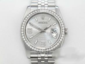  Rolex Datejust 36 36mm 116244 2011 Stahl Weissgold 750 Wave Diamanten Automatik Stainless Steel 18kt White Gold Jubilé-band Chronometer Oyster 