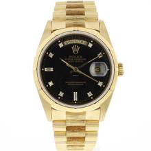  Rolex Day-Date 36 Yellow Gold Bark Finish Diamonds 