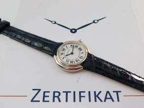 Thumbnail von Cartier Vendome 18 Karat Weißgold Ellipse Paris Dial Handaufzug Damenuhr 26 mm 18 Karat Weißgold super selten !