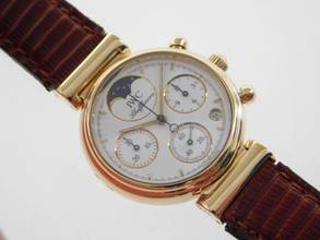 Thumbnail von IWC Da Vinci Chronograph Chrono Mondphase 3736 massiv 18 Kt Gelbgold mit massiv 18 Kt Gelbgold Schließe massiv 18 Kt Gelbgold mit original Krokoband und Schließe