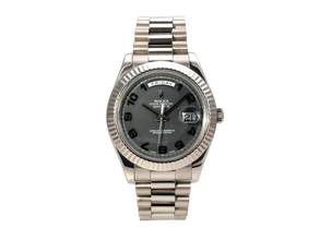  Rolex Day-Date II Weißgold 218239 Grau Arabisch 