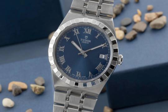  Tudor Royal 38 Blue Dial Edelstahl Automatik Herren Ref 28500 Box & Papiere 2022 