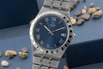  Tudor Royal 38 Blue Dial Edelstahl Automatik Herren Ref 28500 Box & Papiere 2022 