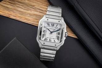 Thumbnail von Cartier Santos Medium Automatik Edelstahl Herrenuhr Ref. WSSA0029 B&P 2020