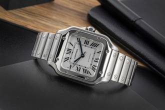 Thumbnail von Cartier Santos Medium Automatik Edelstahl Herrenuhr Ref. WSSA0029 B&P 2020