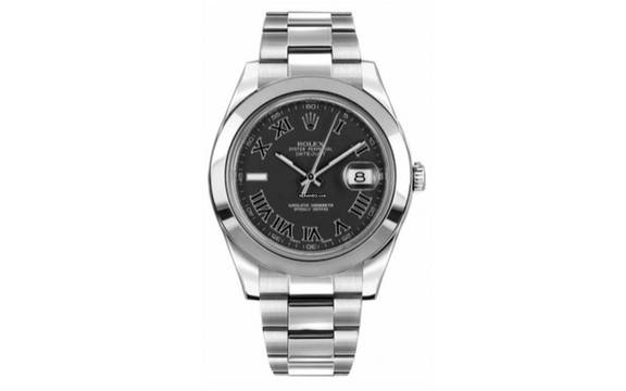  Rolex Datejust II 41 Black Roman Dial - With Box And Papers - 116300 2017 