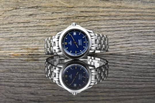  Omega Seamaster 120 M Chronometer Blue 2501.80.00 Automatik Very nice Vintage 1993 
