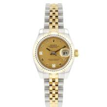  Rolex Lady-Datejust 26 Jubilee Fluted Steel/Gold Arabic Gold Dust Diamond Dial 