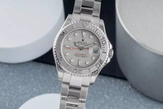 Rolex Yacht-Master 35 Oyster Stahl / Platin Medium Size Ref 168622 Z-Serie 