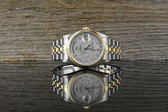  Tudor Prince Date Day 76213 Silver Linen Diamond Dial Automatik 
