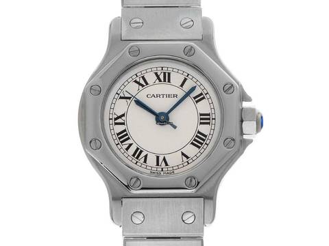  Cartier Santos Octagon PM kleines Modell Ref.187903 1992 original Box sehr gut Vintage 