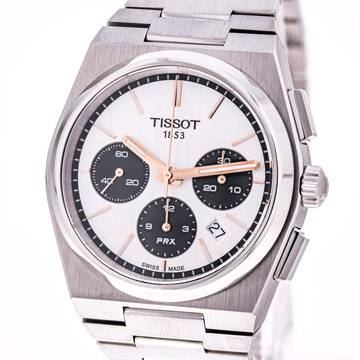  Tissot PRX Chronograph Panda – T137.427.11.011.00 – like NEW – 2023 Full Set 