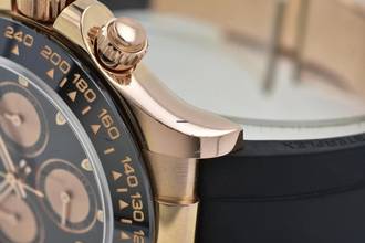  Rolex Daytona Cosmograph 18k Rose Gold 116515LN Rubber Strap Oysterflex LC100 