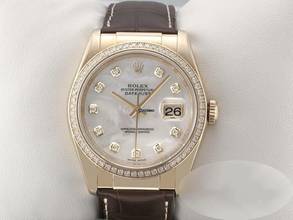  Rolex Datejust 36 36mm 116188 Gelbgold 750 Perlmutt Diamanten Automatik 18kt Yellow Gold Damen Mop Oyster Perpetual 