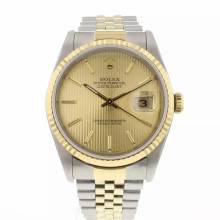  Rolex Datejust 36 Steel Gold Trapestry Dial 