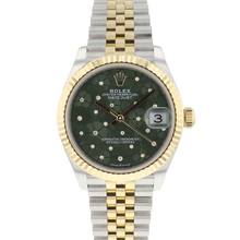  Rolex Datejust 31 Gold Steel Green Diamond Flower Dial 