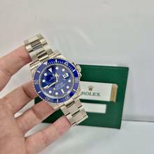  Rolex Submariner Date Smurf Ouro Branco Blue Dial 40mm Automático Completo 