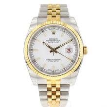  Rolex Datejust 36 Steel Gold White Dial NEW 