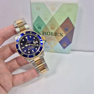  Rolex Submariner Date Ouro & Aço Blue Dial 40mm Automático Completo 