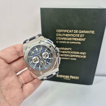  Audemars Piguet Royal Oak Offshore Chronograph Blue Titanium 42mm Automático Completo 