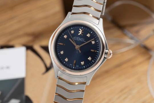  Ebel Classic Wave Stahl/Rosegold Diamanten Ref. 03.1.15.1051 