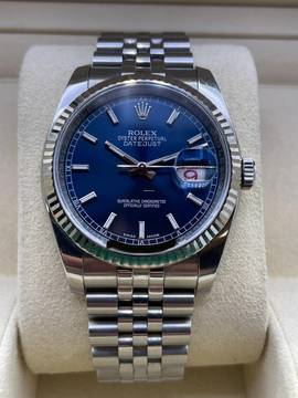 Rolex Datejust 36 (Jubilee) Top Condition BLUE Dial ROULETTE DATE - FULL SET BOX&PAPERS 