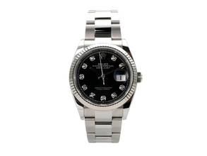 Rolex Datejust 36 Oystersteel Weißgold Ref. 126234 Schwarz Diamant 