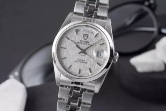  Tudor Prince Date Day Linen Dial Edelstahl Automatik Herren Ref. 76200 