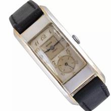 Thumbnail von Rolex Prince Observatory Art Decò style Breguet indexes 10K Gold filled