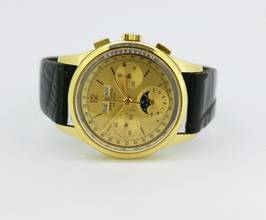  Breitling Triple calendar moonphase 18Karat Gold Rare vintage watch 