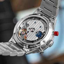  Hanhart Red Lion Mk II 39 mm Herrenarmbanduhr Handaufzug aus Stahl H704L.210-6428 