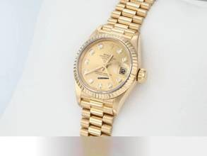Thumbnail von Rolex Lady-Datejust Gelbgold 750 Diamanten 1996 Automatik Gold Damen